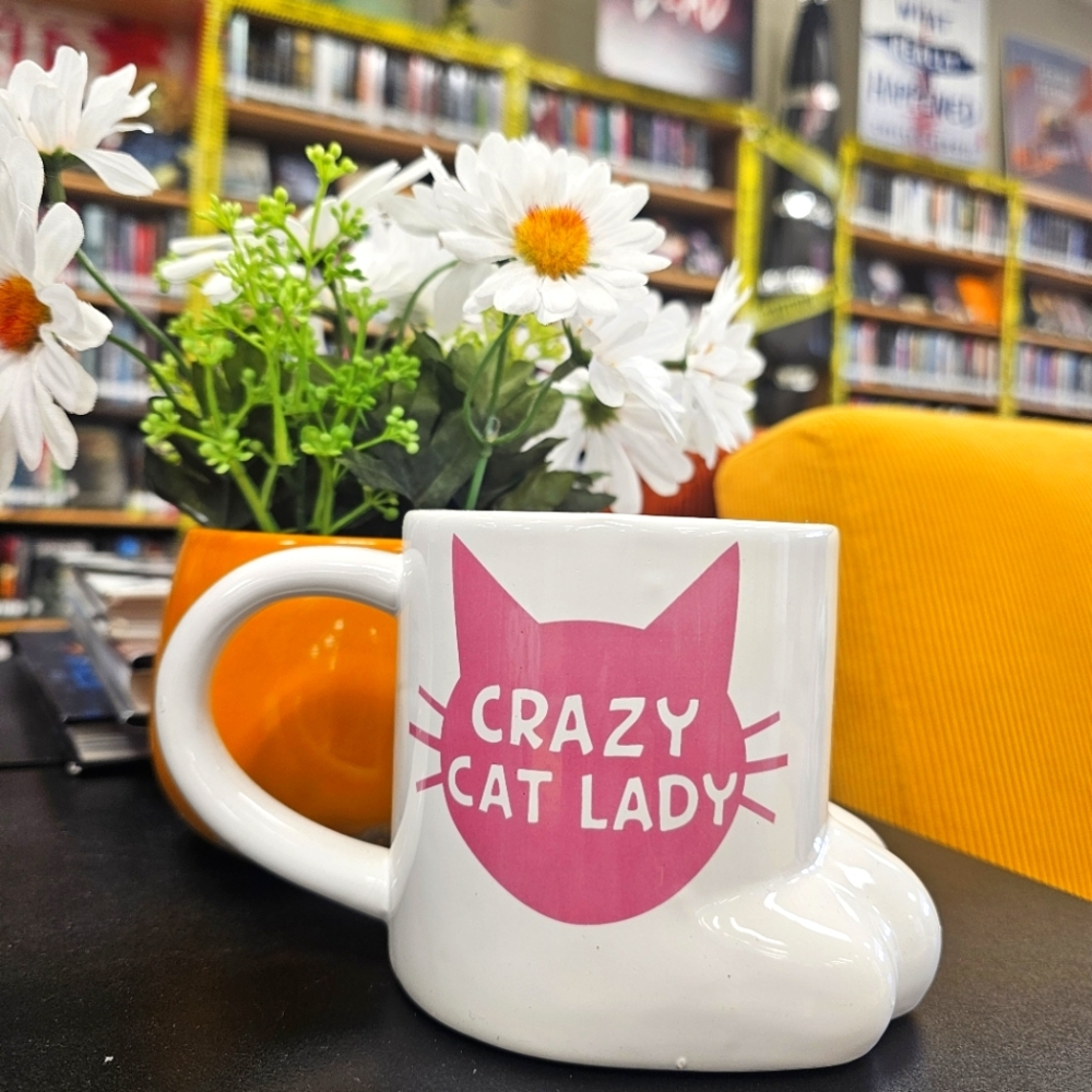 BigMouth Inc Crazy Cat Lady Coffee Mug, Cute Ceramic Cup, Cat Paw Shaped, Funny